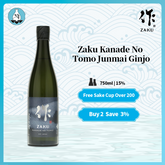 Zaku Kanade No Tomo Junmai Ginjo Japanese Sake 750ml 15%